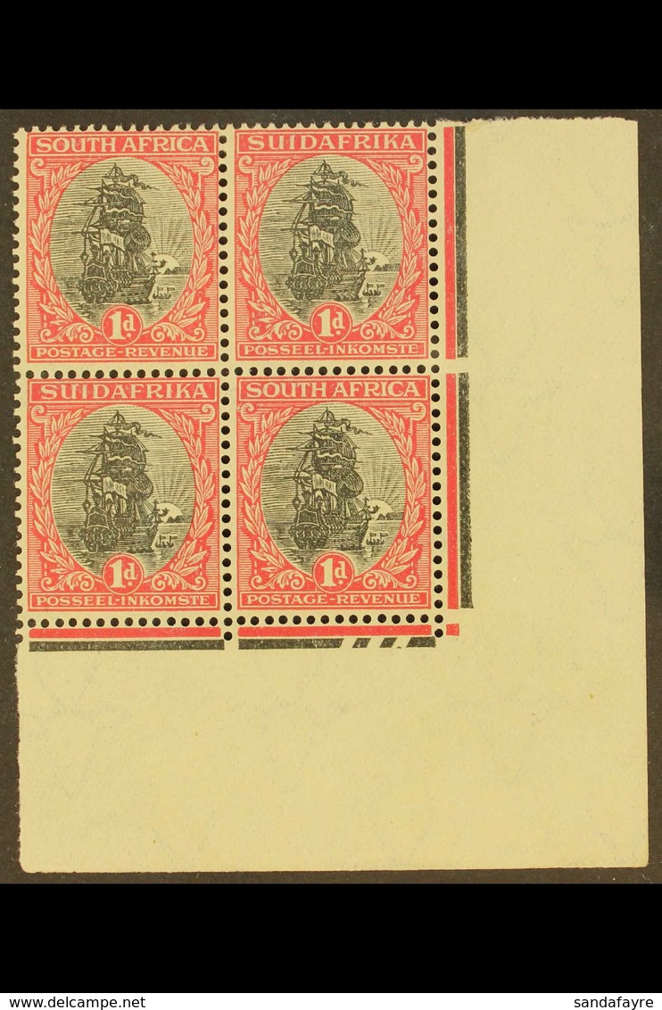 1926-7 1d Black & Carmine, Issue 3 Control Block Of Four With PARTIAL OFFSET Of Vignette On Reverse, SG 31, Very Fine Mi - Ohne Zuordnung