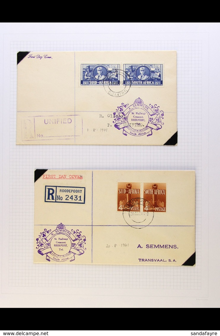 1941-42 War Effort FIRST DAY COVERS, With All Values To 6d (in Pairs) On Individual Covers (issued Different Dates. Fine - Non Classés