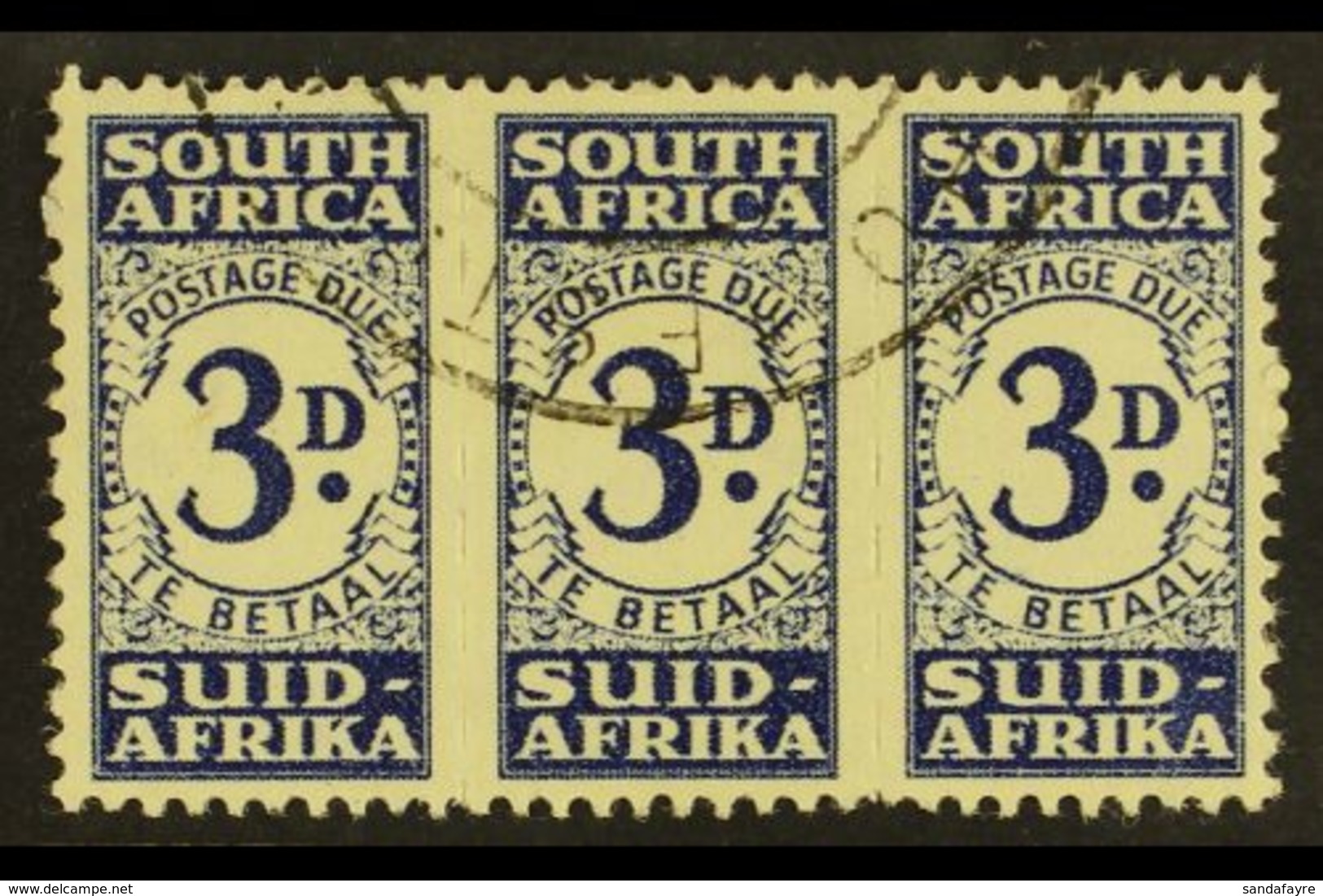 POSTAGE DUE 1943-4 3d Indigo, Bantam, SG D33, Very Fine Used. For More Images, Please Visit Http://www.sandafayre.com/it - Non Classés