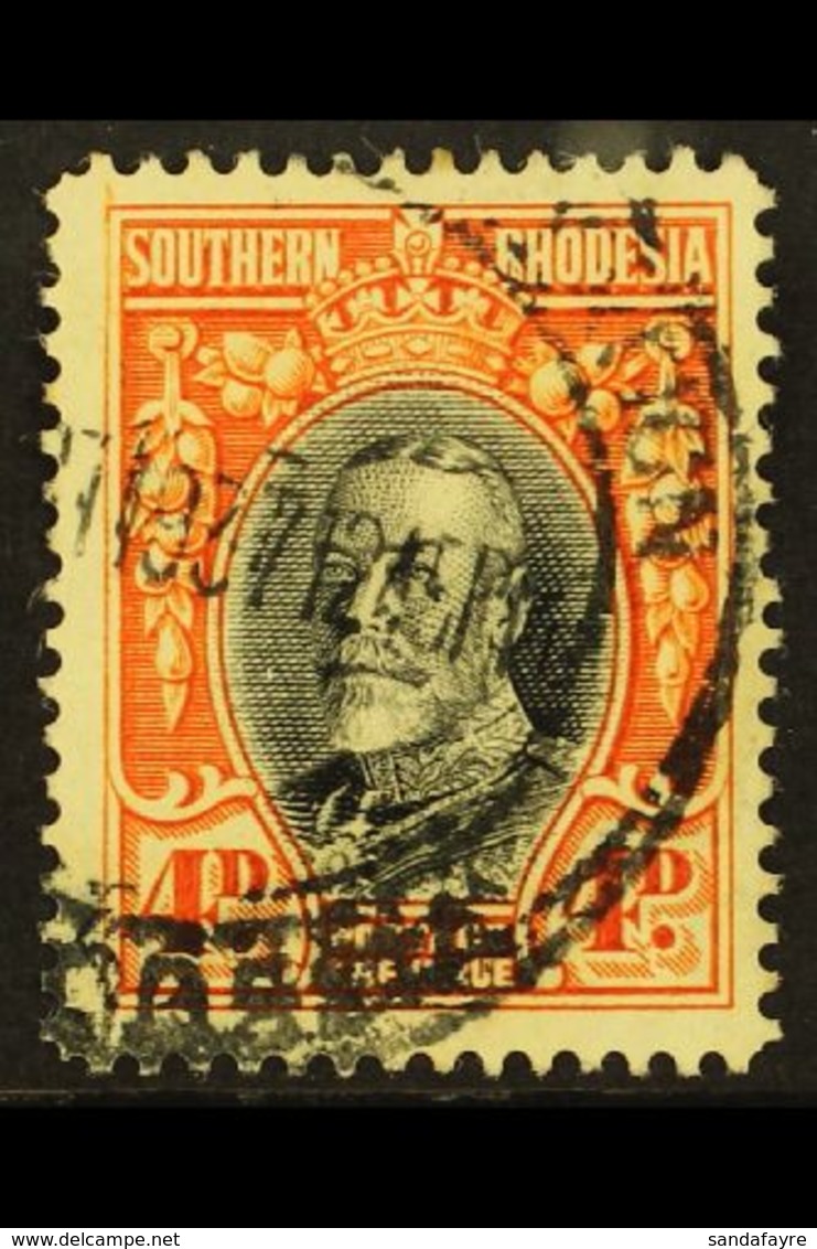 1931 4d Black And Vermilion, Geo V, Perf 14, SG 19b, Fine And Fresh Used. For More Images, Please Visit Http://www.sanda - Southern Rhodesia (...-1964)