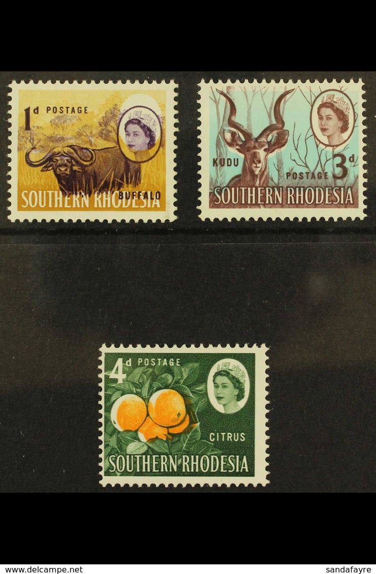 1964 COLOUR SHIFTS ½d With Strong Downwards Shift Of Violet, 3d Downwards Shift Of Blue, 4d Orange Shifted To Right, SG  - Südrhodesien (...-1964)