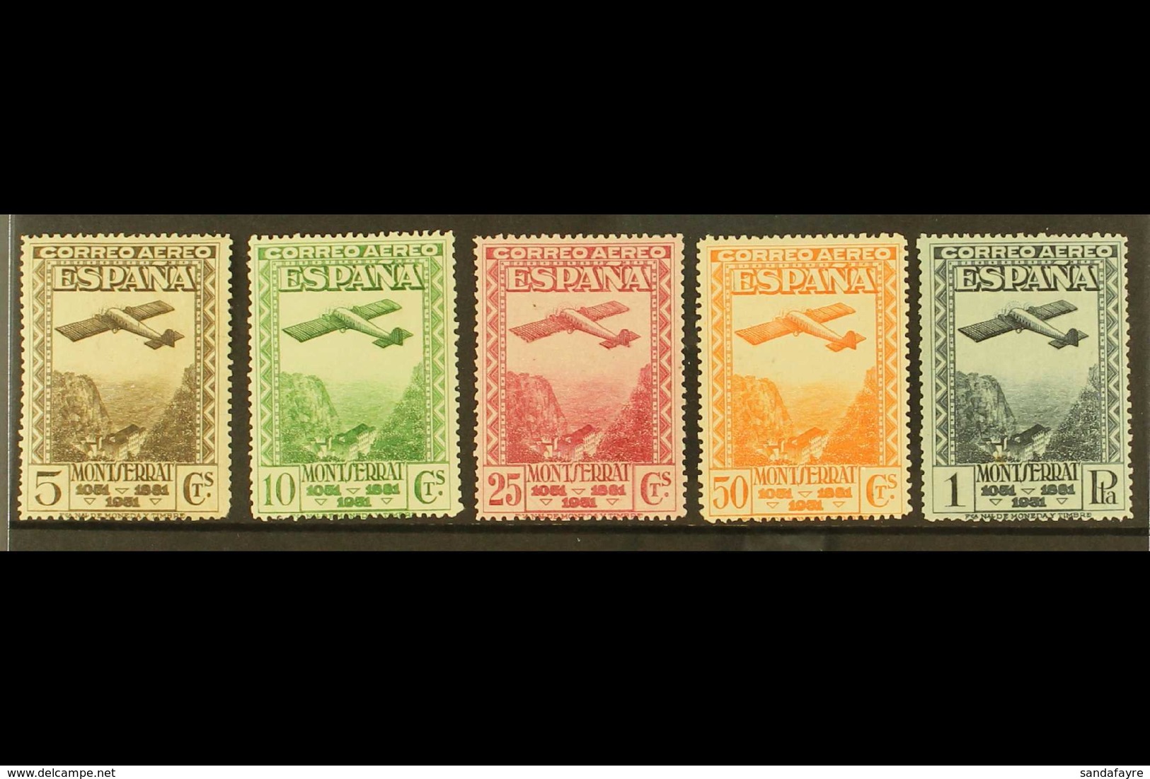 1931 Montserrat Monastery P14 Set, SG 726/30, Mi 612B/16B, Fine Mint (5 Stamps) For More Images, Please Visit Http://www - Autres & Non Classés