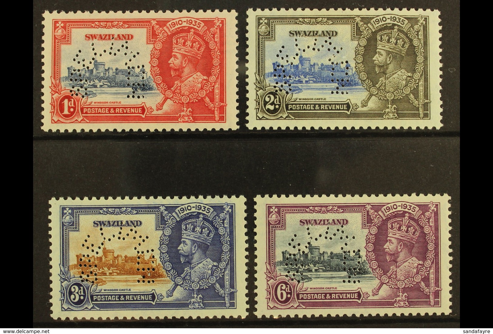 1935 Silver Jubilee Set, Perforated "Specimen", SG 21s/24s, Very Fine Mint. (4 Stamps) For More Images, Please Visit Htt - Swaziland (...-1967)