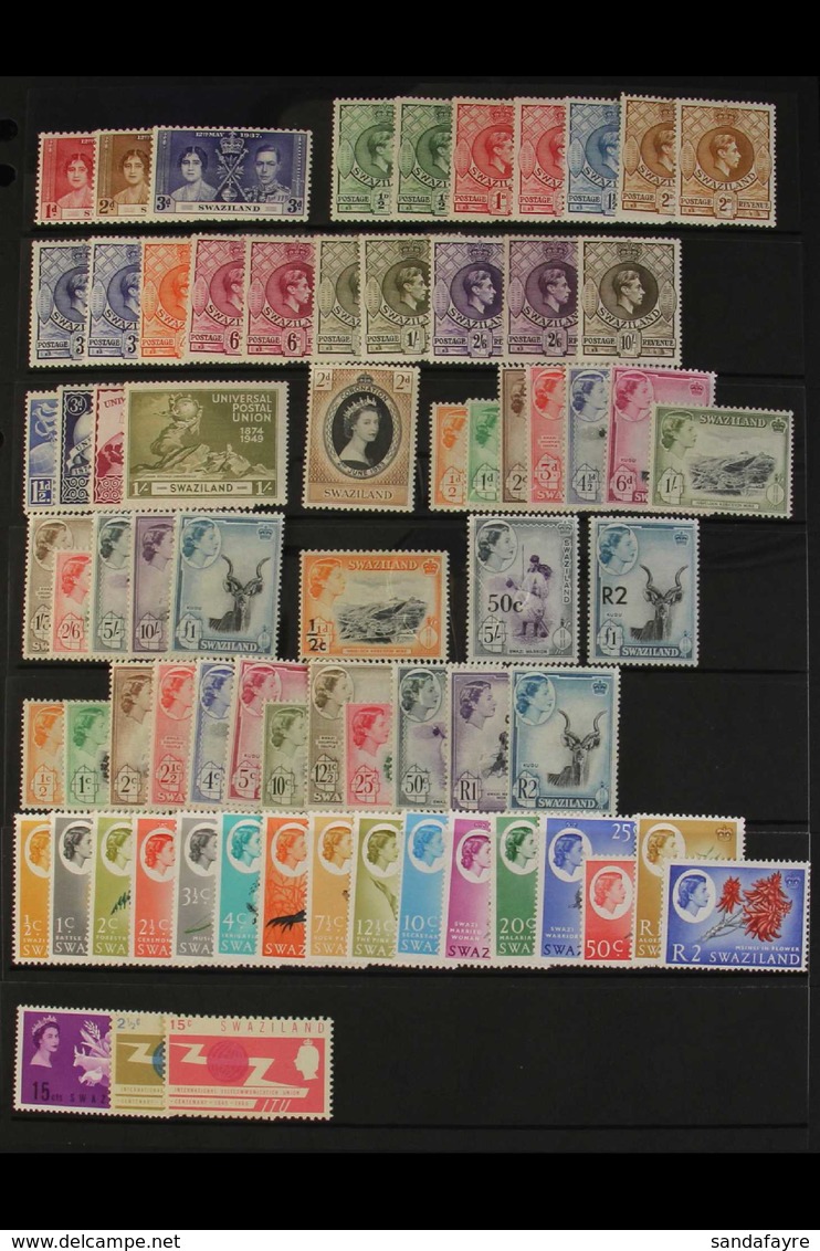 1937-65 FINE MINT COLLECTION Incl. 1938-54 With Shades/perf Changes To 2s6d (2) And 10s, 1956 Set, 1961 Set (nhm), Etc.  - Swaziland (...-1967)