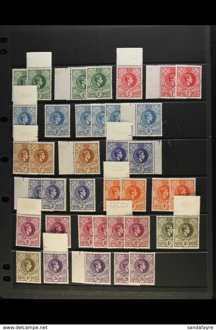 1938-54 KGVI DEFINITIVE ISSUE COLLECTION Very Fine Mint Or Nhm Ranges Of SG 28/38,  With Perf Changes And Shades To 2s6d - Swaziland (...-1967)