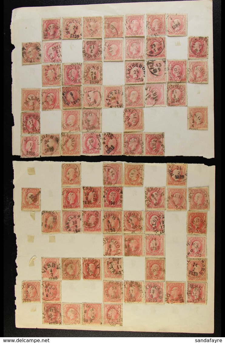 1880's - 1900's SELECTED FOR CANCELS 1885 And 1891 10ore Oscar II Stamps With And Attractive Array Of Cds Postmarks. Goo - Autres & Non Classés