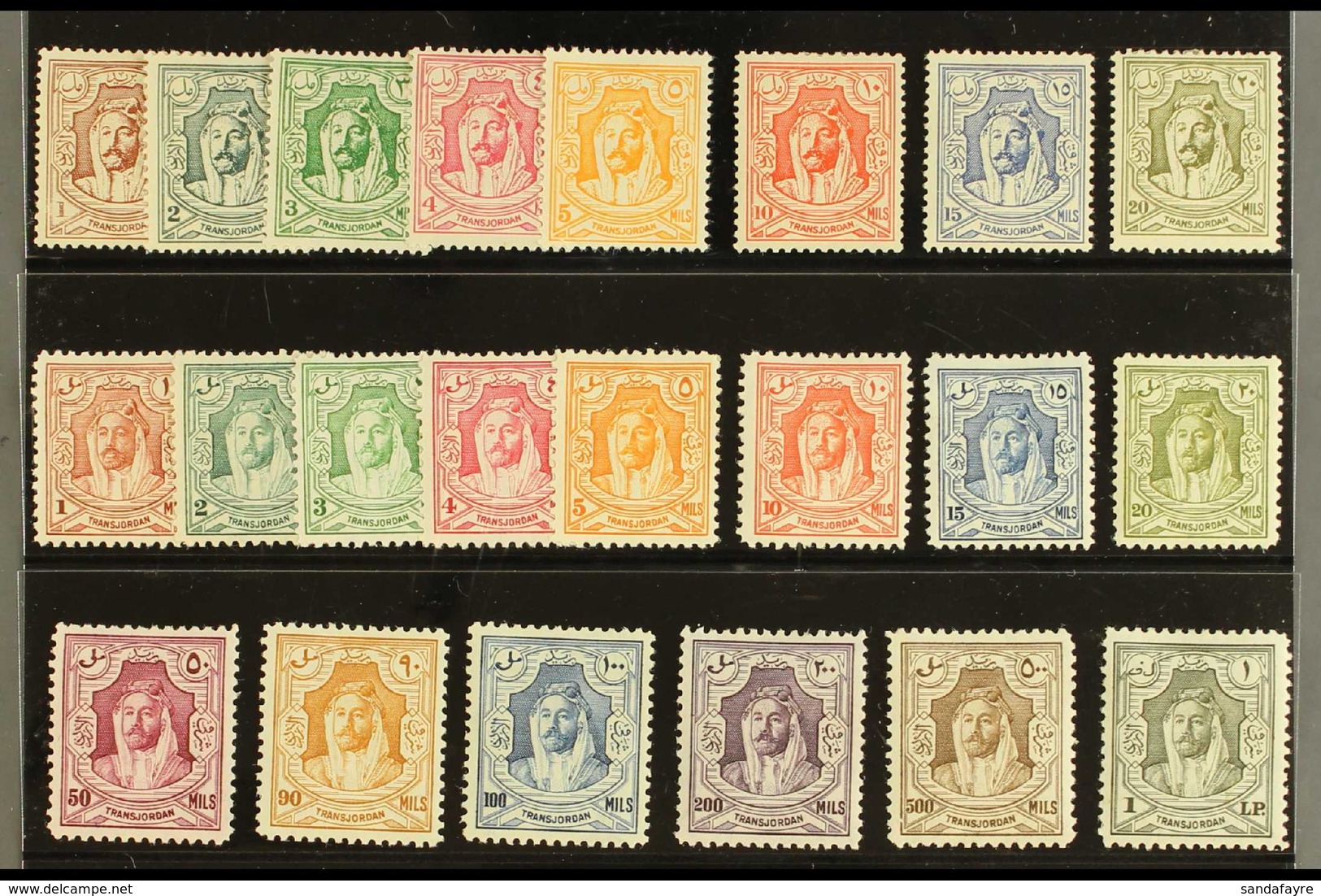 1942-1946 Very Fine Mint Complete Run Comprising 1942 And 1943-46 Emir Abdullah Sets, SG 222/43. (22 Stamps) For More Im - Jordanien
