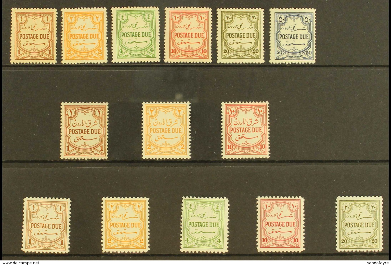 POSTAGE DUE 1929-49 MINT COLLECTION. A Complete Run From 1929-49, SG D189/94, SG D230/32 & SG D244/48, A Fine Mint Group - Jordan