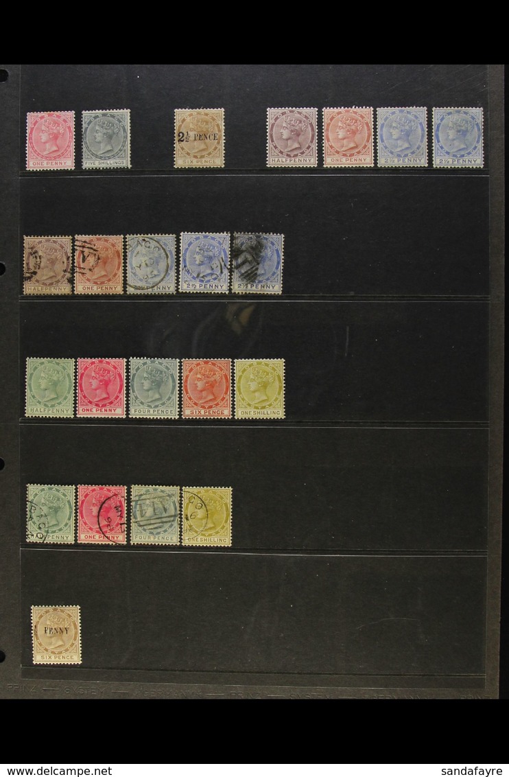 1879-96 COLLECTION With 1879 1d Mint O.g., 5s With Cleaned Manuscript Cancel, 1883 2½d On 6d Mint, 1882-84 ½d, 1d And 2½ - Trinidad Y Tobago