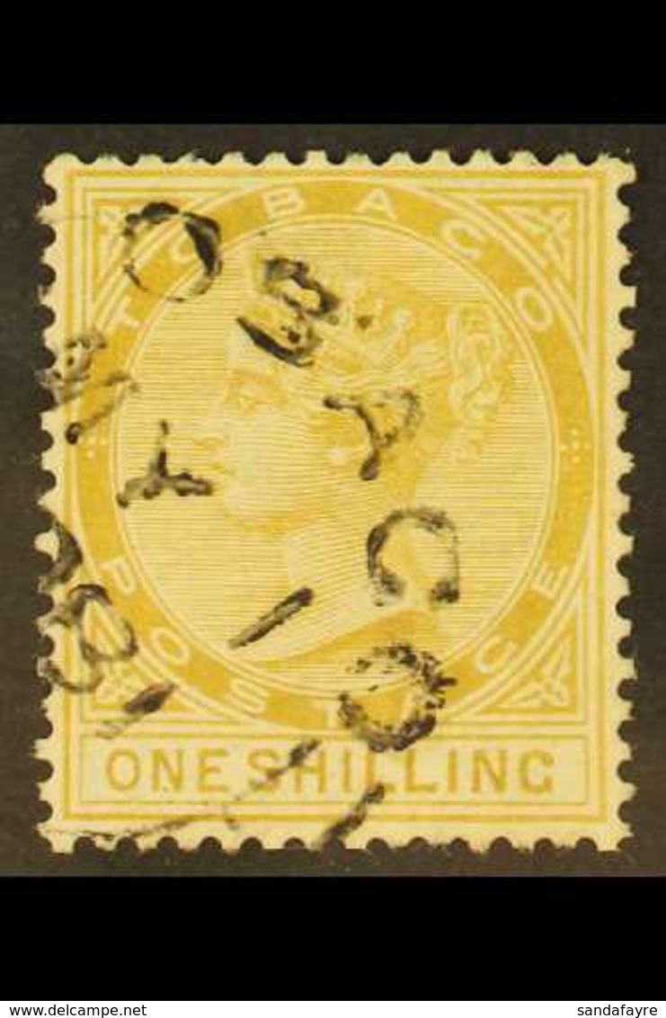 1880 1s Yellow-ochre, SG 12, Fine Used With Fully Dated "Tobago" Cds Cancel, Fresh. For More Images, Please Visit Http:/ - Trinidad & Tobago (...-1961)