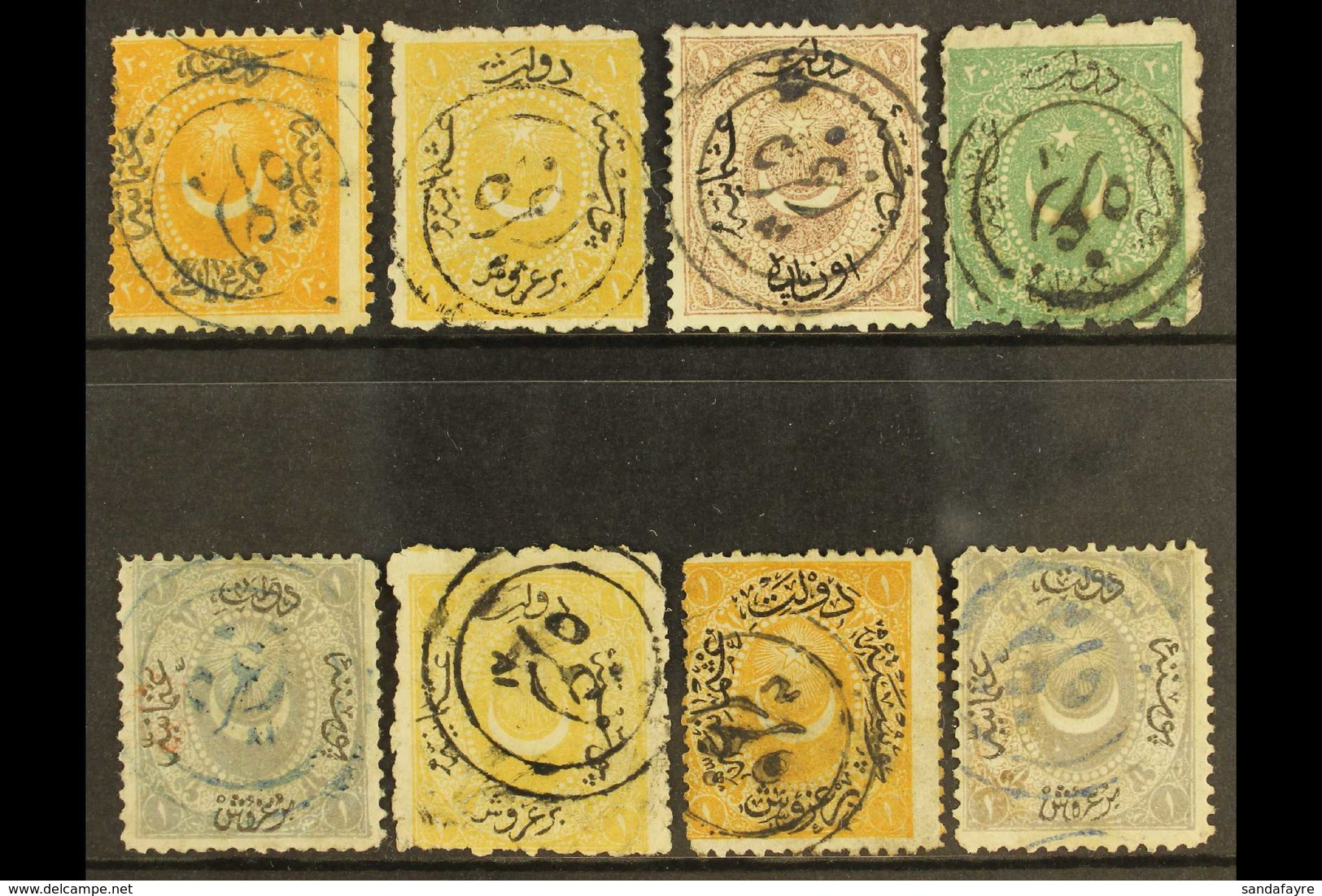 1865-75 BULGARIAN FORERUNNERS A Seldom Seen Range Of Turkish Issues Bearing Double-lined Circular Cancels From Zagra, No - Other & Unclassified