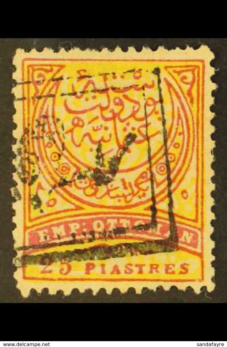1888 25pi Carmine & Yellow (Michel 58, SG 116), Fine Used With Nice Boxed Arabic "Aksehir" (Akchehir) Postmark, Fresh &  - Sonstige & Ohne Zuordnung