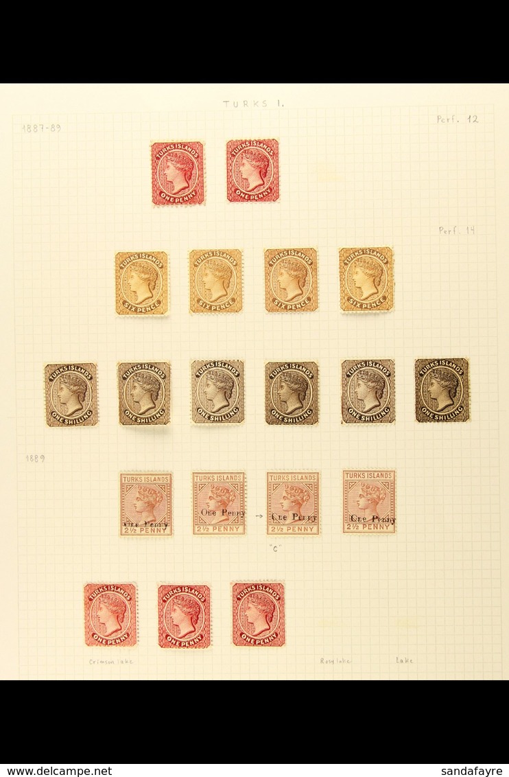 1867-95 FINE MINT COLLECTION On Album Pages, Includes 1867 1d Dull Rose (no Wmk) X2, 1873-79 1d Dullrose-lake X2 And 1d  - Turks And Caicos