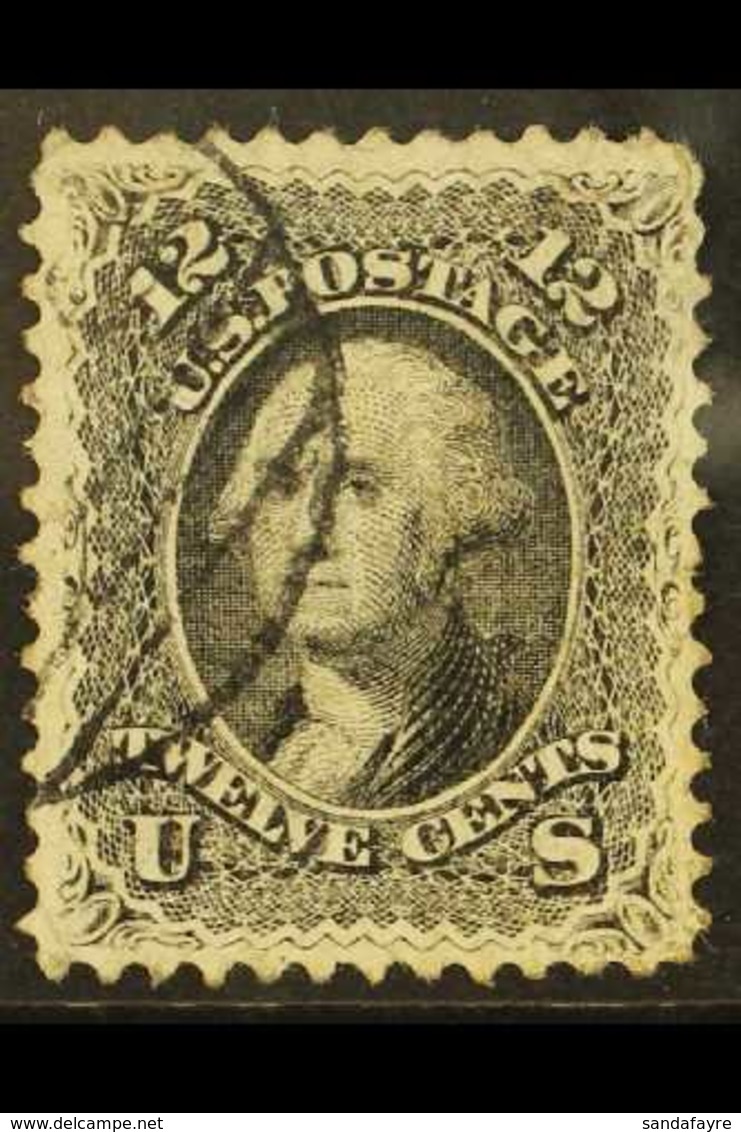 1861-2 12c Black, Perf.12, Scott 69, SG 65a, Very Fine Used,. For More Images, Please Visit Http://www.sandafayre.com/it - Other & Unclassified