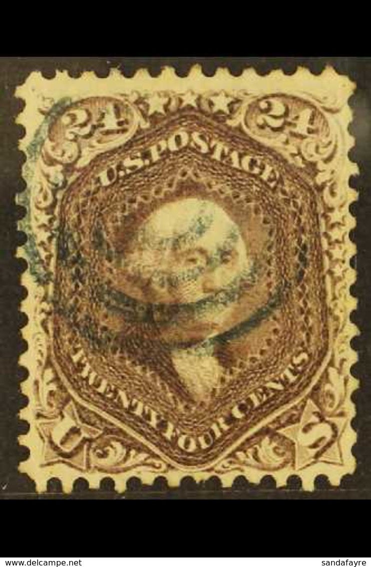 1861-2 24c Brown-lilac, Perf.12, Scott 70a, SG 66a, Fine Used. For More Images, Please Visit Http://www.sandafayre.com/i - Autres & Non Classés