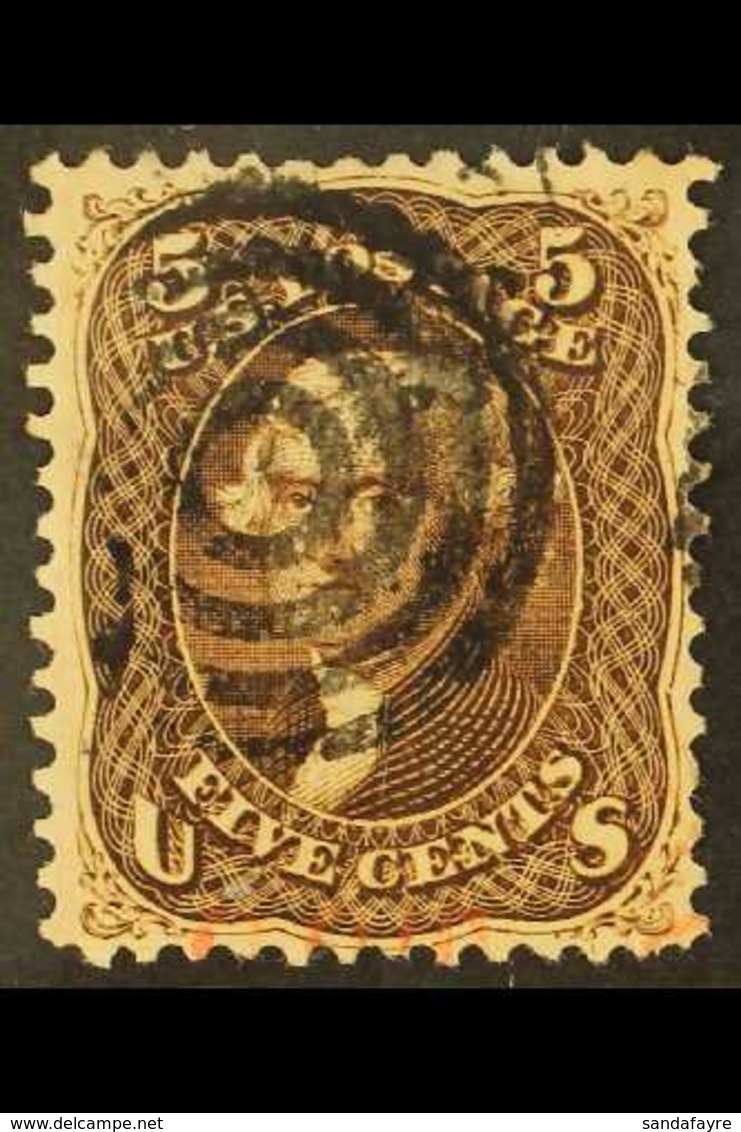 1861-6 5c Brown, Dark Shade, Perf.12, Scott 76, SG 72, Very Fine Used. For More Images, Please Visit Http://www.sandafay - Other & Unclassified