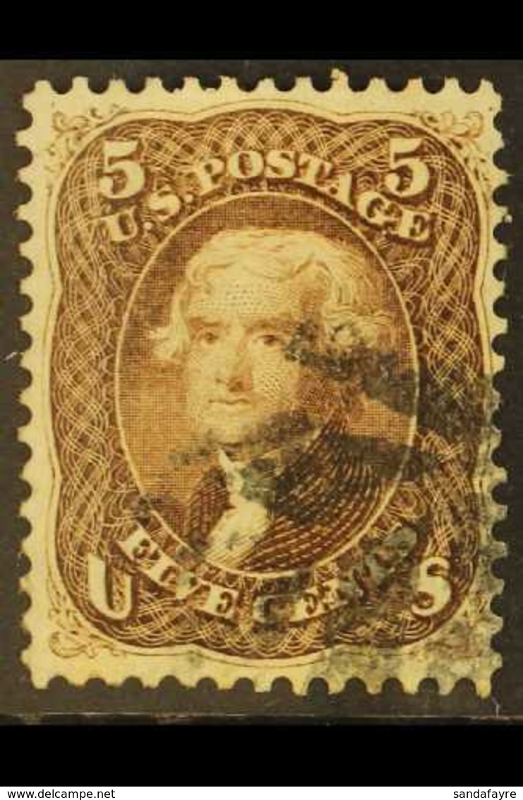 1861-6 5c Brown, Pale Shade, perf.12, Scott 76, SG 72b, Fine Used. For More Images, Please Visit Http://www.sandafayre.c - Other & Unclassified