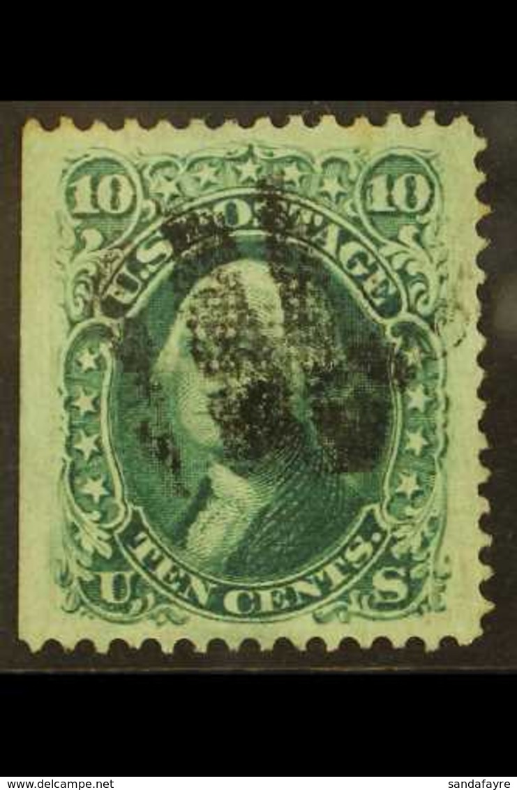 1867 10c Green, Perf.12, F Grill, Scott 96, SG 98, Fine Used, Jumbo-sized, Well Centred Example With Straight Edge At Le - Sonstige & Ohne Zuordnung
