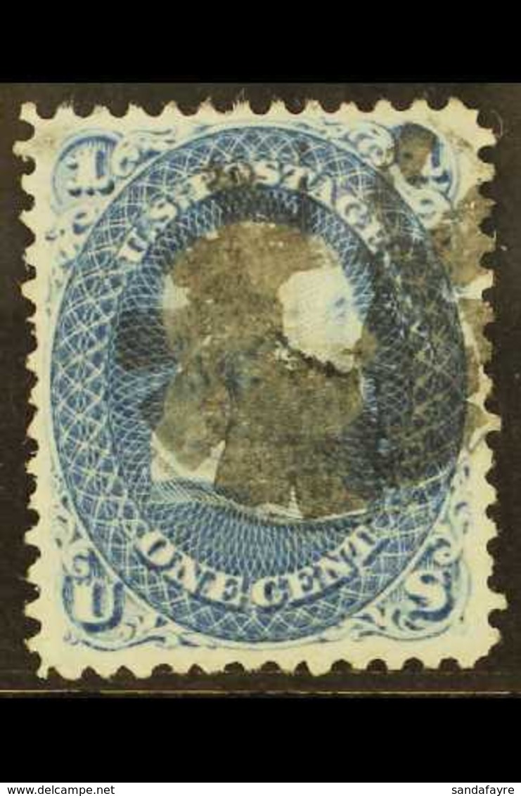 1867 1c Blue, E Grill, Perf.12, Scott 86, SG 88a, Fine Used, Short Perf At Left. For More Images, Please Visit Http://ww - Other & Unclassified