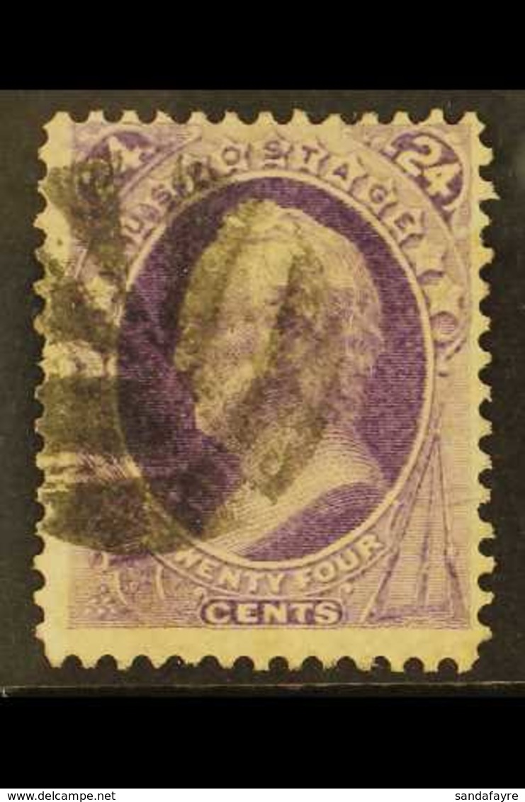 1870-1 24c Pale Violet, General Winfield Scott, No Grill, Scott 153, SG 155, Fine Used. For More Images, Please Visit Ht - Other & Unclassified