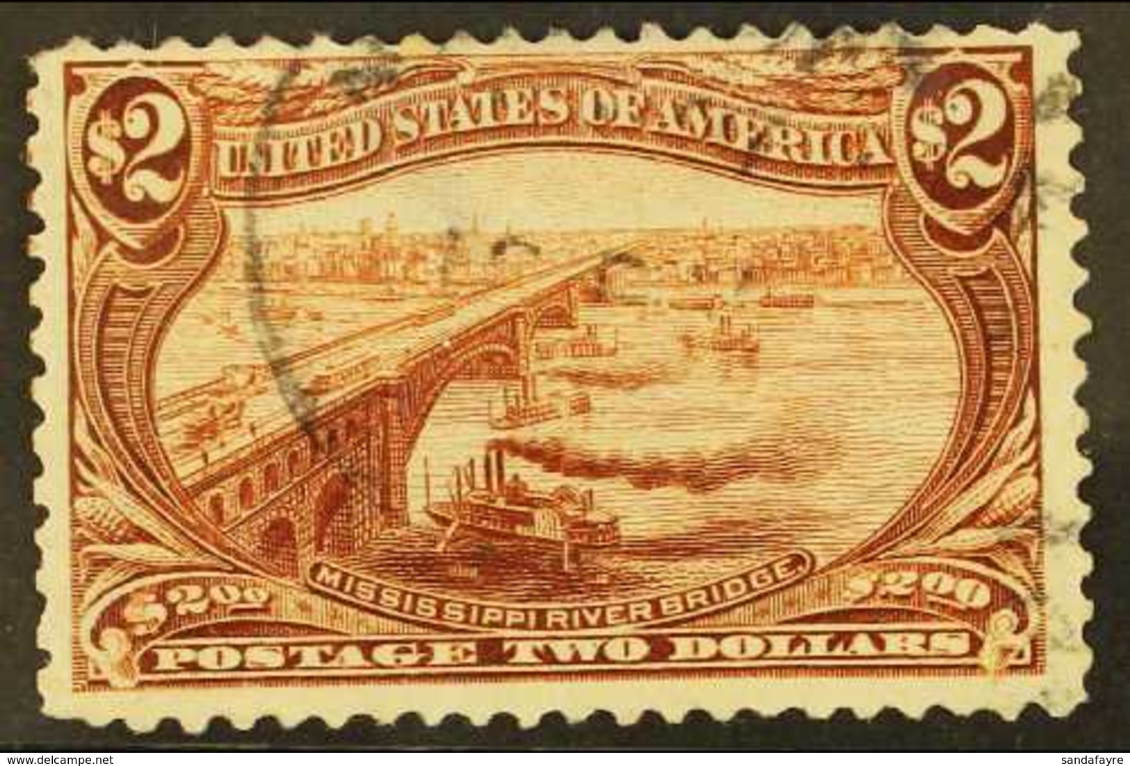 1898 $2 Orange-brown, Trans-Mississippi Expo, Scott 293, SG 299, Fine Used With Light C.d.s. Postmark, Small Thin. For M - Other & Unclassified