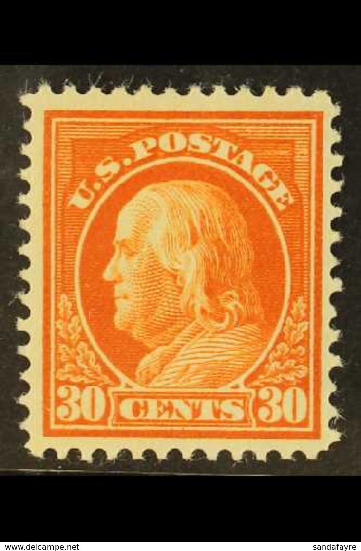 1912-14 30c Orange-red, Franklin, Wmk 190, Perf.12, Scott 420, Mint. For More Images, Please Visit Http://www.sandafayre - Autres & Non Classés