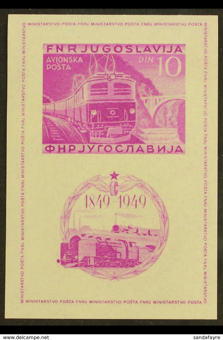 1949 Railway Centenary Imperf Mini-sheet (Michel Block 4 B, SG MS633Bb), Fine Never Hinged Mint, Very Fresh. For More Im - Otros & Sin Clasificación