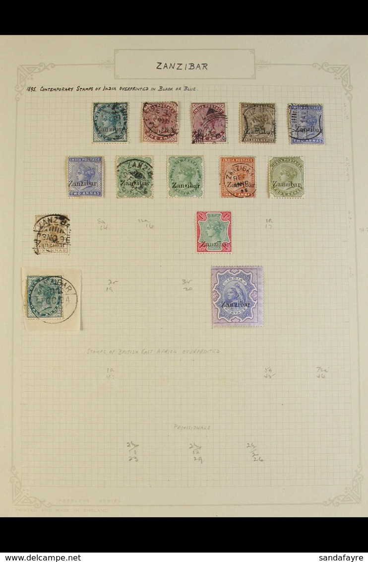 1895-1967 OLD-TIME COLLECTION Mostly Used, Presented On Album Pages, We See (all Used Unless Stated) 1895 Overprints To  - Zanzibar (...-1963)