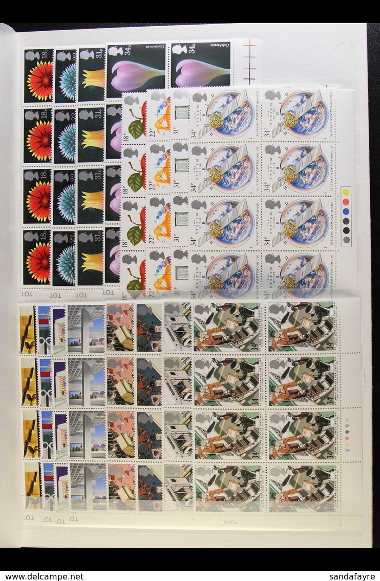 1987-1988 NHM COMMEMORATIVE SETS IN MULTIPLES A Complete Two Year Run Of Commemoratives, From 1987 Flowers To 1988 Chris - Other & Unclassified