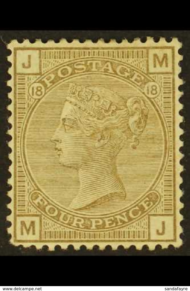 1880-83 4d Grey - Brown Plate 18, Wmk Imp Crown, SG 160, Mint Short Perf At Base, Small Gum Crease. For More Images, Ple - Other & Unclassified