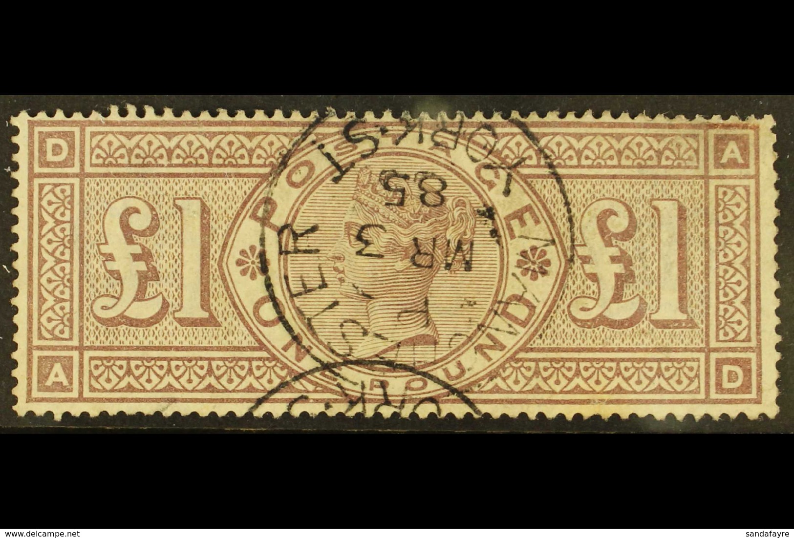 1884 (wmk Imperial Crowns) £1 Brown-lilac, SG 185, Very Fine Used By Lovely 1885 Manchester/York St Cds. A Gem! For More - Other & Unclassified