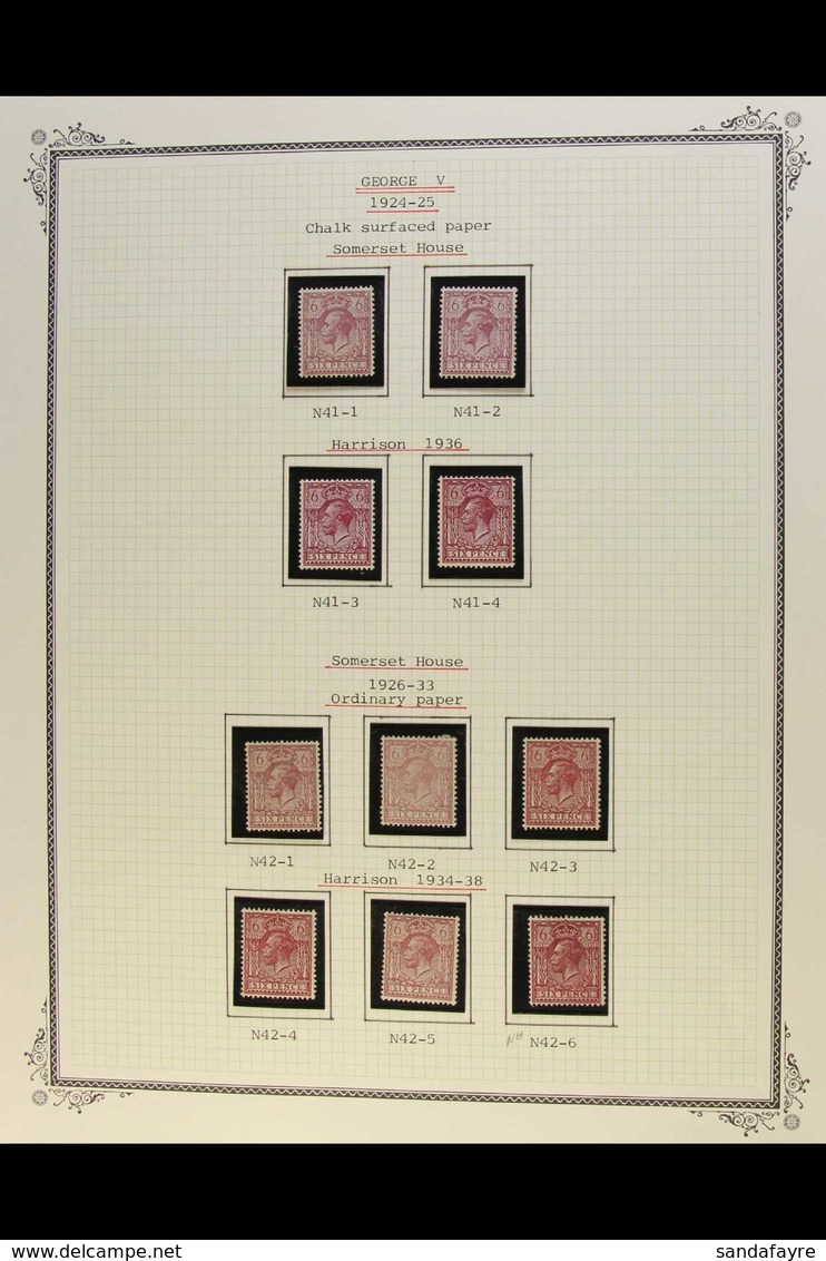 1924-26 6d Complete Set Of All Listed Shades, SG Spec G N41(1) To N41(4) & N42(1) To N42(6), Fine Mint. (10 Stamps) For  - Non Classés