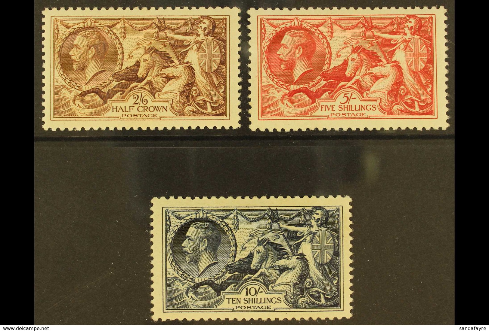 1934 Re-engraved Seahorses Complete Set, SG 450/52, Fine Mint, Good Centering, Fresh Colours. (3 Stamps) For More Images - Unclassified