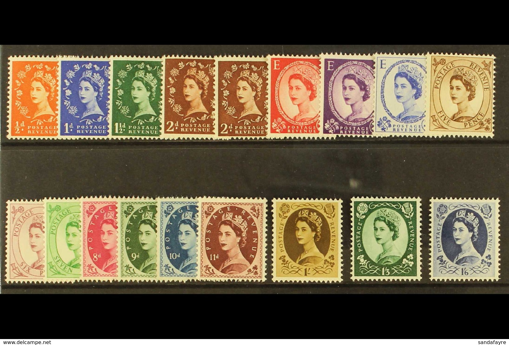 1955-58 Wmk St Edwards Crown Definitive Set Complete, SG 540/556, Never Hinged Mint (18 Stamps) For More Images, Please  - Autres & Non Classés