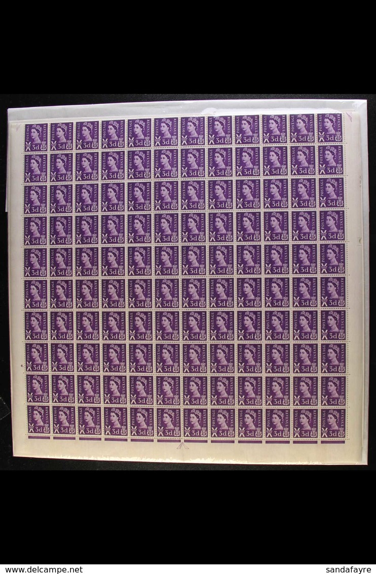 SCOTLAND 1963 3d Deep Lilac Regional Definitive With Two Phosphor Bands, SG S1p, A Superb Never Hinged Mint COMPLETE SHE - Other & Unclassified