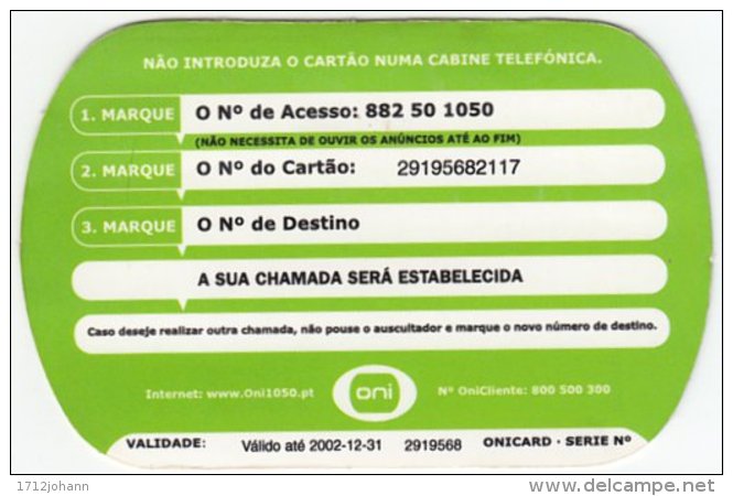 PORTUGAL A-853 Prepaid OniCard - Used - Portugal