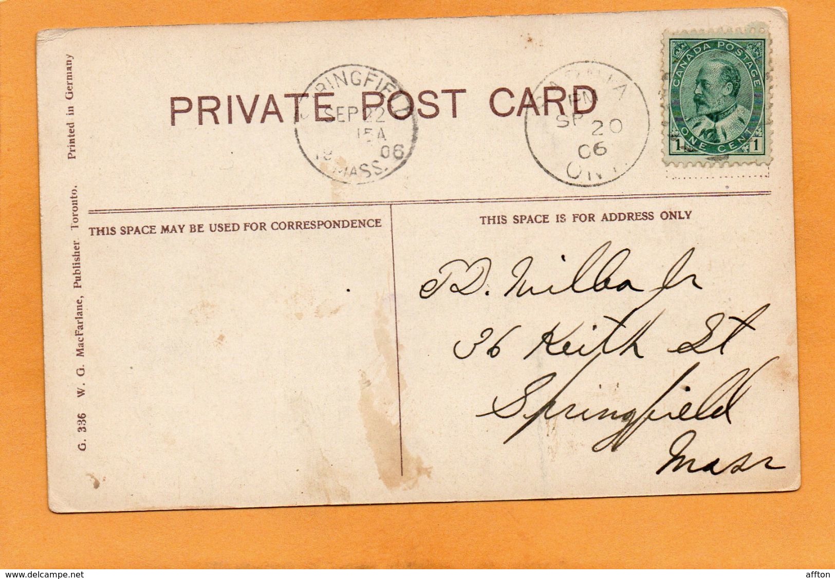 Sarnia Ontario 1906 Postcard Mailed - Sarnia