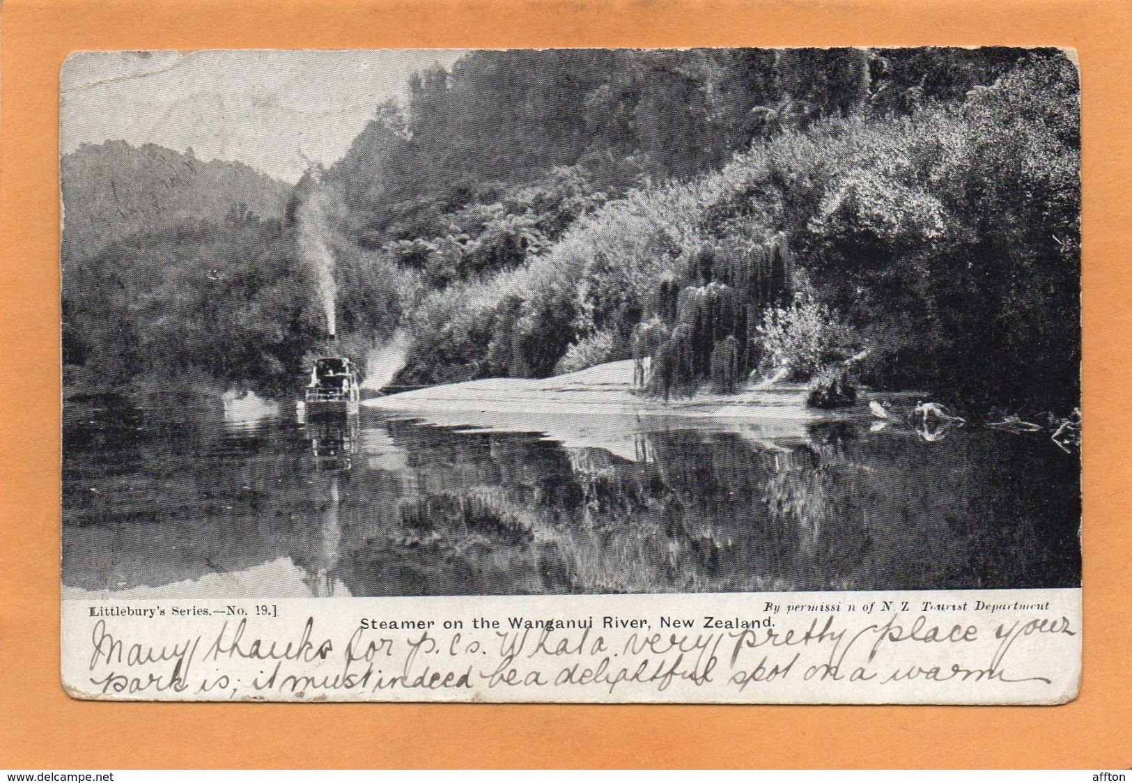 Steamer Wanganui River New Zealand 1905 Postcard Mailed - New Zealand