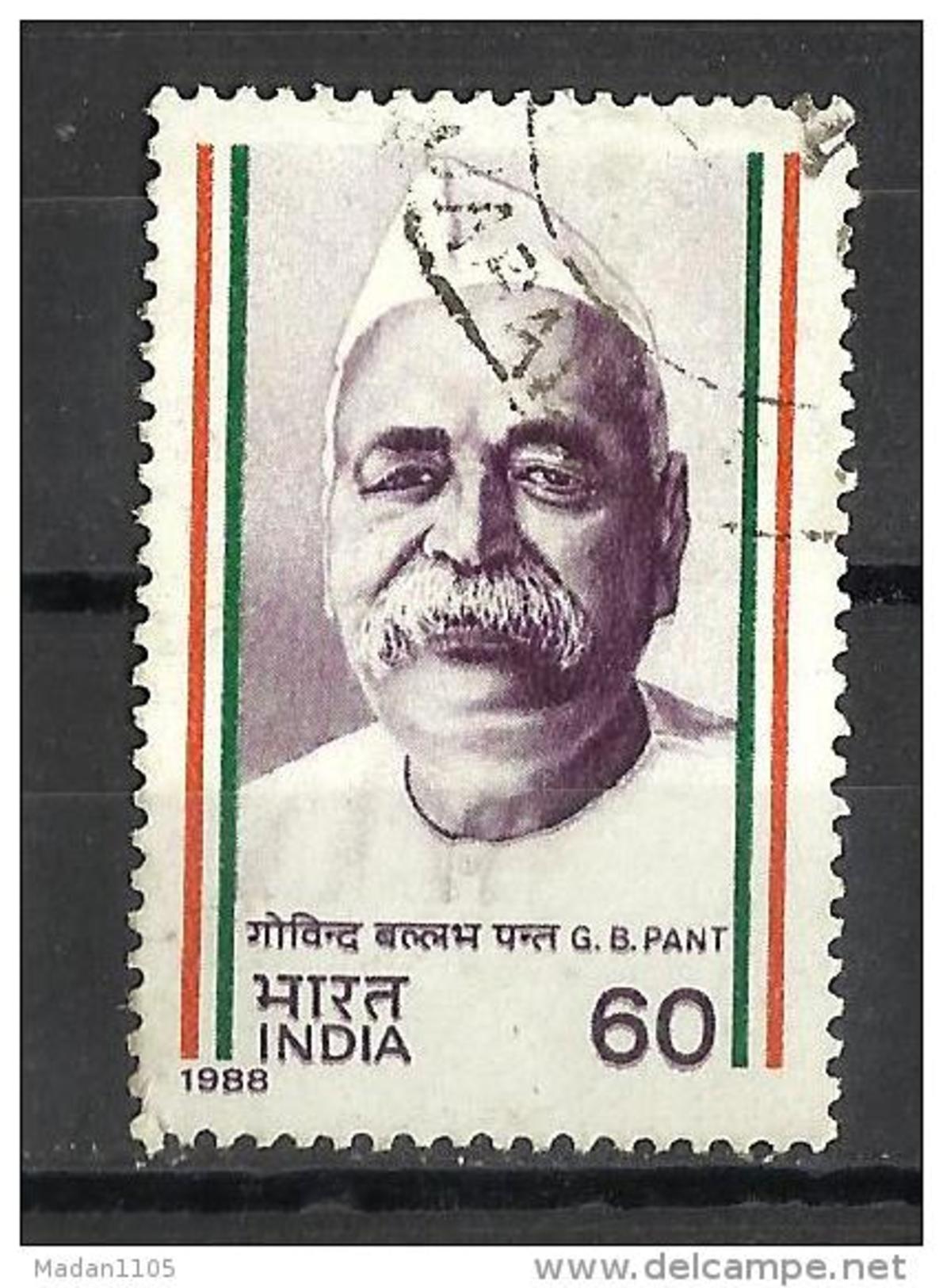 India, 1988, Birth Centenary Of Pundit Govind Vallabh Pant, Political Leader, 1 V, FINE USED - Usados