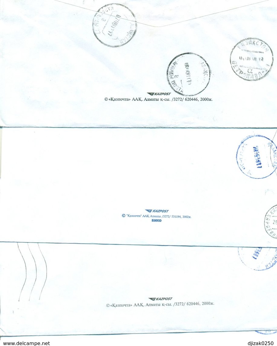 Kazakhstan. Four Envelopes Passed The Mail. Two Registered - Kazakhstan