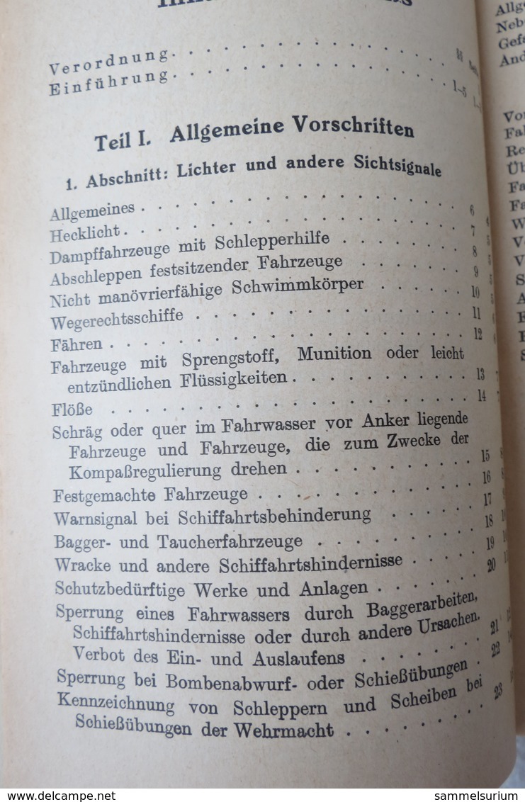 "Seewasserstrassenordnung" Polizeiverordnung Zur Regelung Des Verkehrs Auf Den Deutschen Seewasserstrassen, Von 1939 - Police & Military