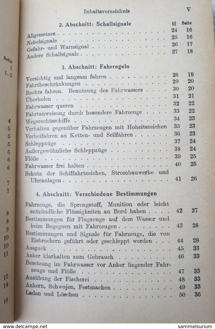 "Seewasserstrassenordnung" Polizeiverordnung Zur Regelung Des Verkehrs Auf Den Deutschen Seewasserstrassen, Von 1939 - Polizie & Militari