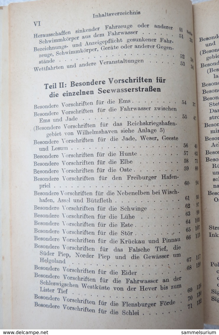 "Seewasserstrassenordnung" Polizeiverordnung Zur Regelung Des Verkehrs Auf Den Deutschen Seewasserstrassen, Von 1939 - Polizie & Militari