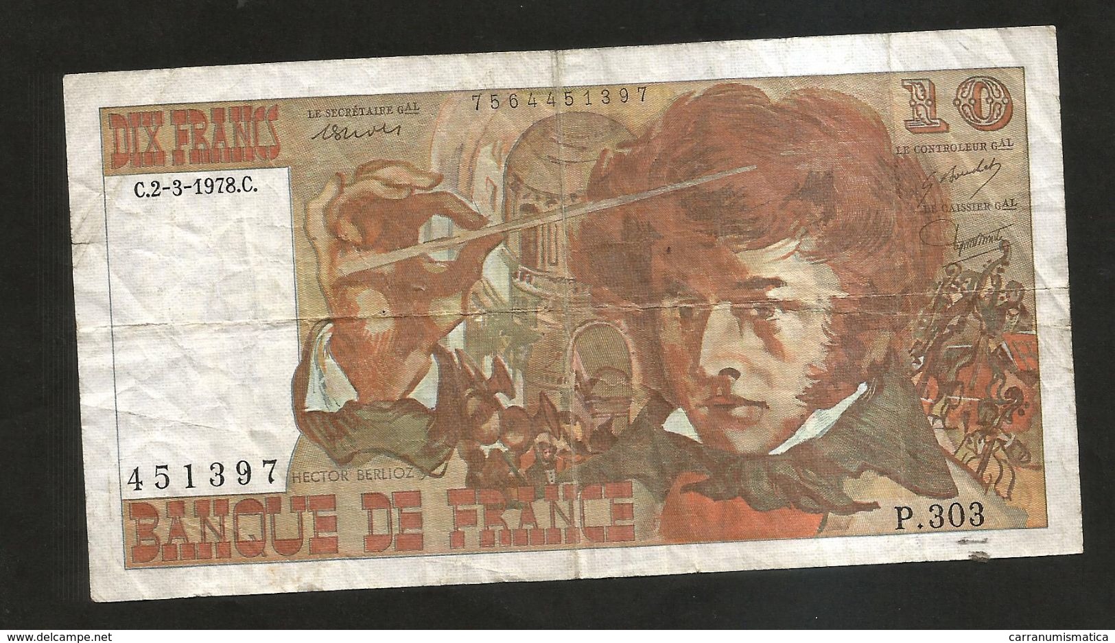 FRANCE - BANQUE De FRANCE - 10 FRANCS (1978) - BERLIOZ - Serie: P. 303 - 10 F 1972-1978 ''Berlioz''