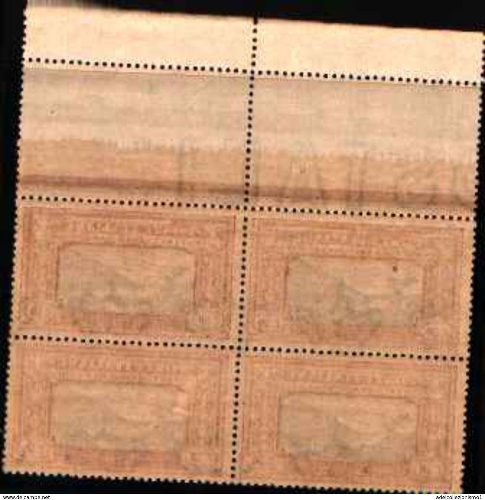 85593) Italia Regno 1923 Sass. 151-156 Nuovi ** 100% Manzoni in quartina