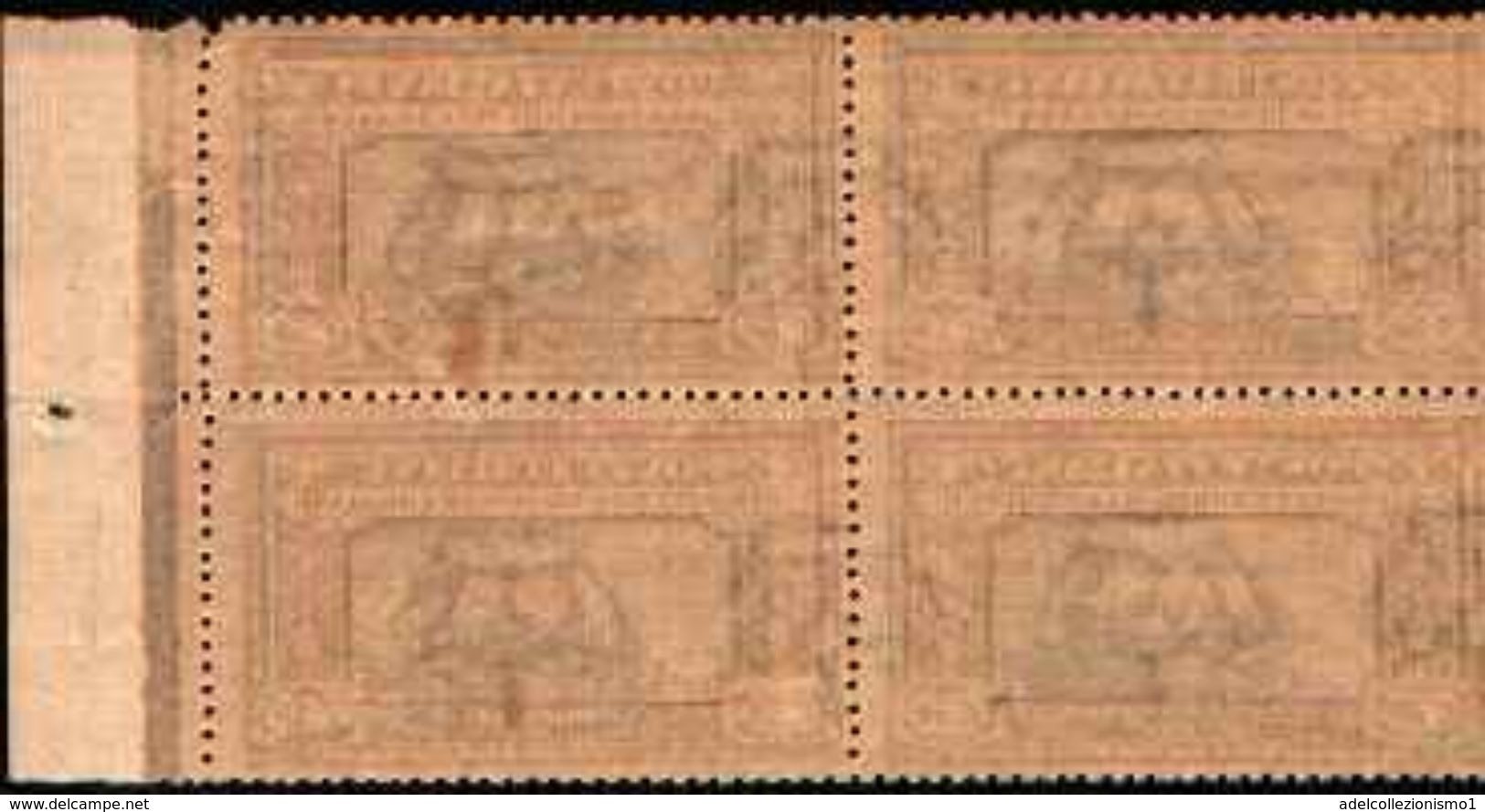 85593) Italia Regno 1923 Sass. 151-156 Nuovi ** 100% Manzoni in quartina