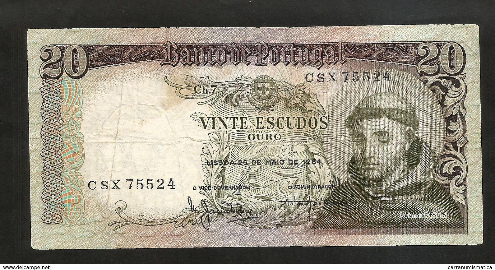 PORTUGAL - BANCO De PORTUGAL - 20 ESCUDOS (1964) - SANTO ANTONIO - Portogallo