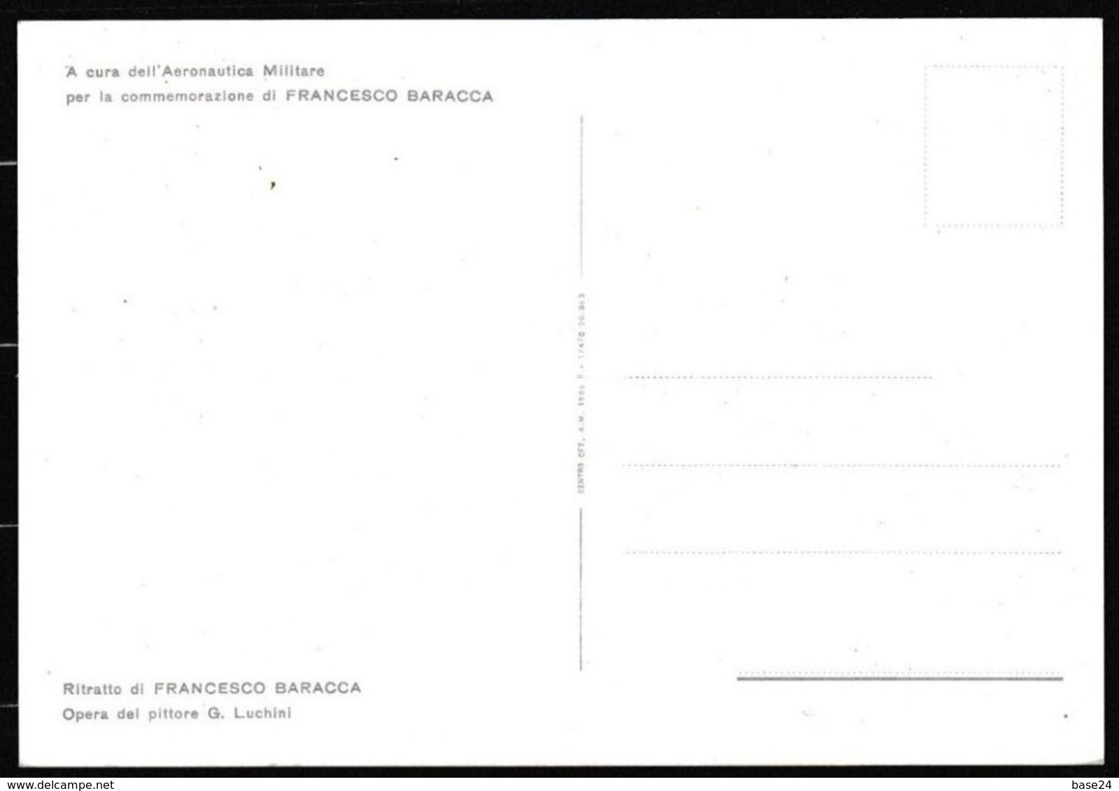 1968 Italia Lugo Di Romagna RITRATTO DI FRANCESCO BARACCA, 50° DELLA MORTE Cartolina Aeronautica Militare 25L + 5L Aerea - Prima Guerra Mondiale