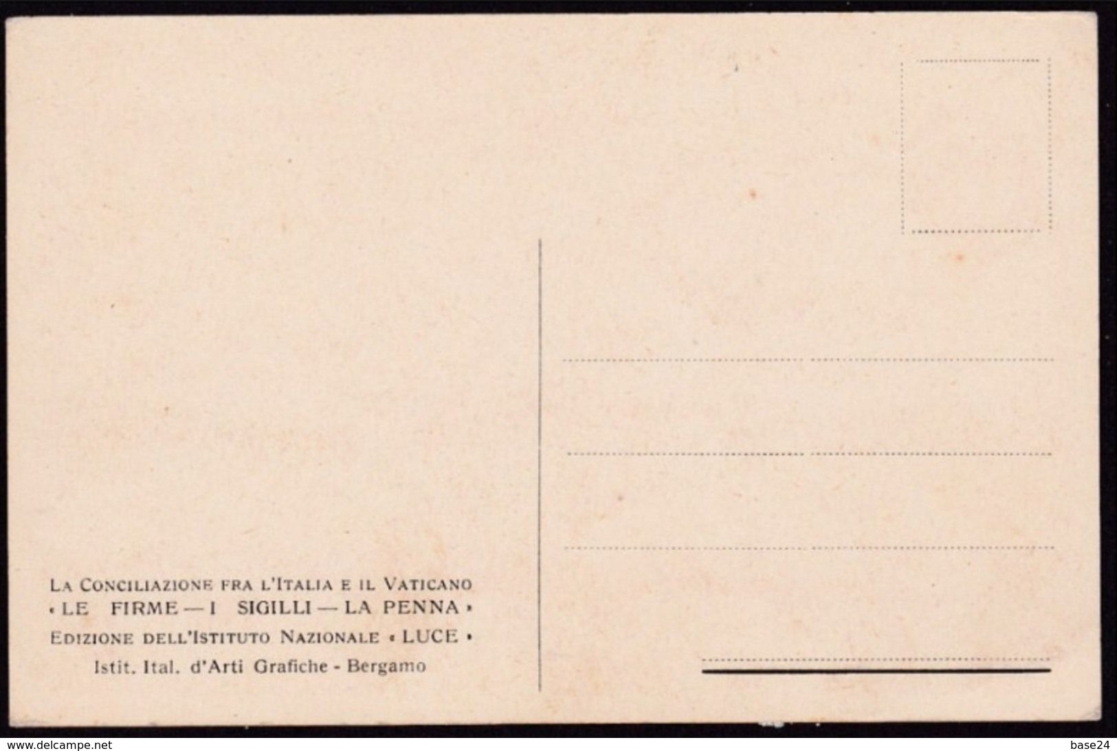 1929 Italia Italy Regno CONCILIAZIONE TRA L'ITALIA E IL VATICANO Le Firme I Sigilli, La Penna Cartolina Postcard - Altri & Non Classificati