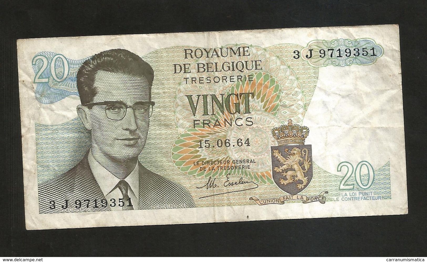 BELGIQUE / BELGIO - THESAURIE - 20 FRANK / FRANCS (1964) - 20 Francos